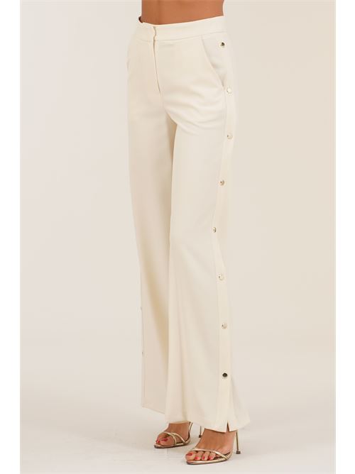 Pantalone in viscosa con bottoni Simona Corsellini | A26CPPA00201VANIGLIA